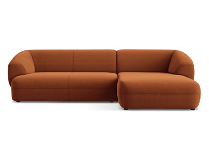 Canapé D'angle 3 Places Modulaire Droit Moana En Velours Terre Cuite