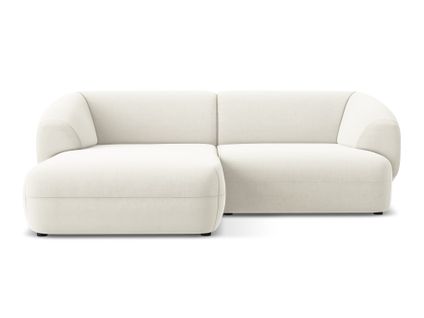 Canapé D'angle 2,5 Places Modulaire Gauche Moana En Velours Beige Clair