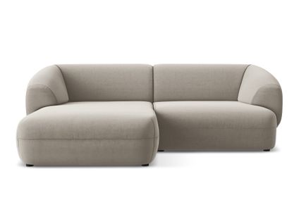 Canapé D'angle 2,5 Places Modulaire Gauche Moana En Velours Taupe