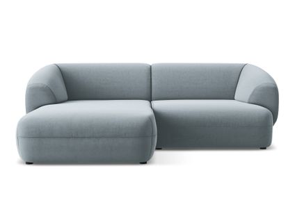 Canapé D'angle 2,5 Places Modulaire Gauche Moana En Velours Bleu Clair