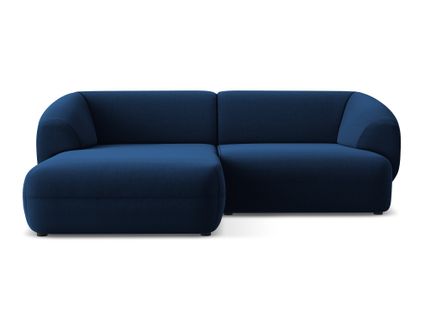 Canapé D'angle 2,5 Places Modulaire Gauche Moana En Velours Bleu Royal