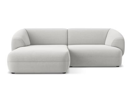 Canapé D'angle 2,5 Places Modulaire Gauche Moana En Velours Argent