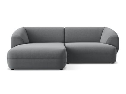 Canapé D'angle 2,5 Places Modulaire Gauche Moana En Velours Acier