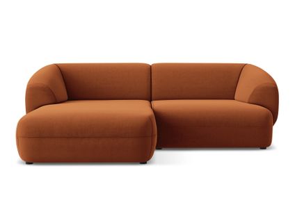 Canapé D'angle 2,5 Places Modulaire Gauche Moana En Velours Terre Cuite