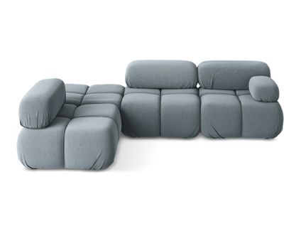 Canapé D'angle Modulaire Gauche Lokua En Samt Bleu Clair