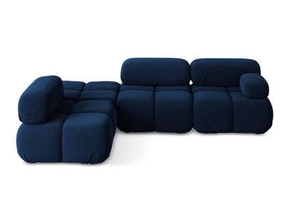 Canapé D'angle Modulaire Gauche Lokua En Samt Bleu Royal