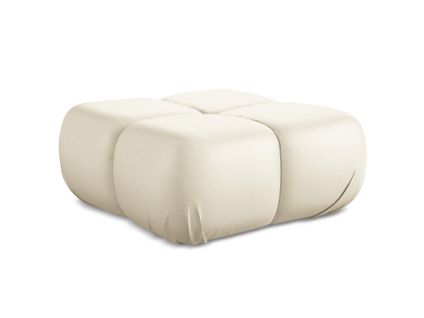 Pouf Lokua En Cuir Artificiel Beige Clair