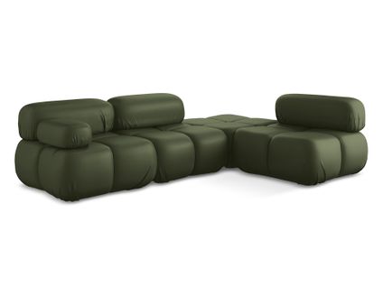 Canapé D'angle Modulaire Droit Lokua En Cuir Artificiel Vert