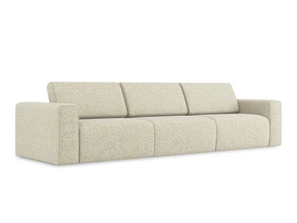 Canapé Modulable 4 Places Kalea En Tissu Texturé Beige Clair