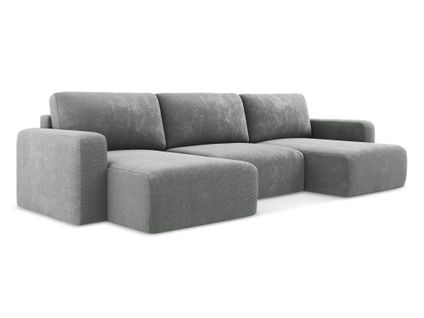 Canapé Panoramique Convertible Kona En Chenille Gris