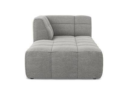 Méridienne Gauche Aloha En Tissu Bouclette Gris Clair