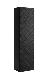 Meuble Colonne Suspendu De Salle De Bain Madis Noir 35 X 136 Cm B