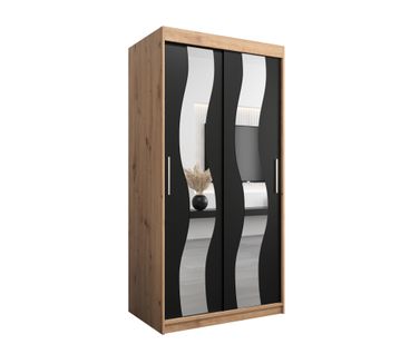 Armoire Sewilla à Portes Coulissantes 200/100/62 2 Portes (artisan/noir)