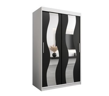 Armoire Sewilla à Portes Coulissantes 200/120/62 2 Portes (blanc/noir)