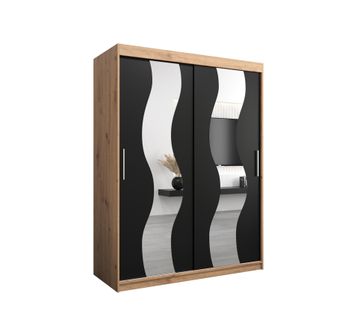 Armoire Sewilla à Portes Coulissantes 200/150/62 2 Portes (artisan/noir)