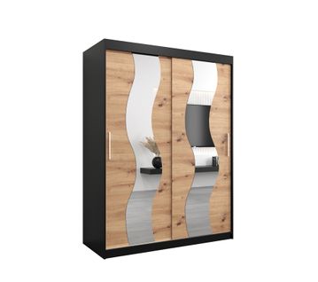 Armoire Sewilla à Portes Coulissantes 200/150/62 2 Portes (noir/artisan)
