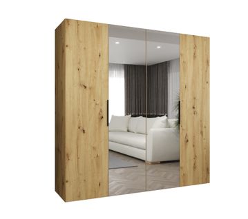 Armoire à Portes Battantes Marbella 2 202/200/52 4 Portes (marron/noir)