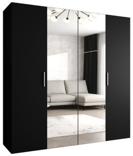 Armoire Bari 2 à Portes Battantes 202/200/52 4 Portes (noir)