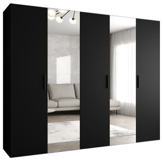 Armoire Bari 2 à Portes Battantes 202/250/52 5 Portes (noir)