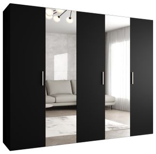 Armoire Bari 2 à Portes Battantes 202/250/52 5 Portes (noir)