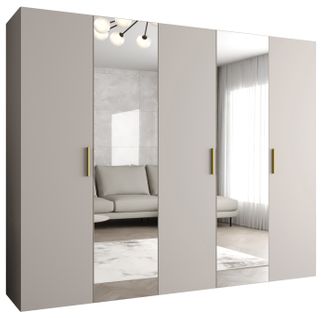 Armoire Bari 2 à Portes Battantes 202/250/52 5 Portes (cachemire)