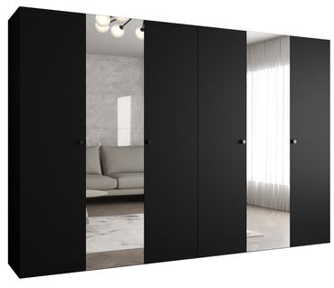 Armoire Bari 2 à Portes Battantes 202/300/52 6 Portes (noir)