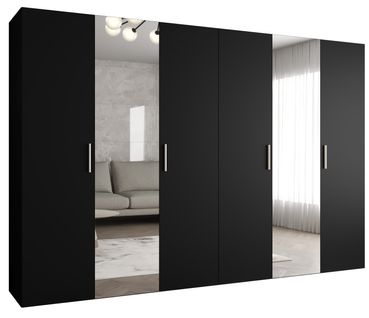 Armoire Bari 2 à Portes Battantes 202/300/52 6 Portes (noir)