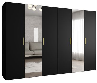 Armoire Bari 2 à Portes Battantes 202/300/52 6 Portes (noir)