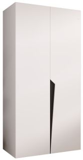 Armoire à Portes Battantes Piano 1 100 / 202 / 52 (blanc + Poignées: Noir)