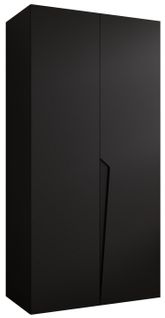 Armoire à Portes Battantes Piano 1 100 / 202 / 52 (noir + Poignées: Noir)