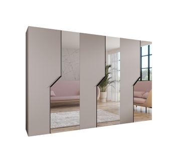 Armoire à Portes Battantes Andrew 2 300 / 202 / 52 (cachemire + Poignées: Noir)