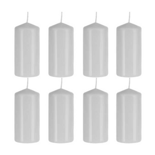 Lot De 8 Bougies Pilier Longue Durée 20h Pour Décoration Fête Coupure D'électricité D. 5 X H 10 Cm
