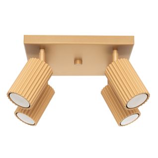 Plafonnier Aluminium Doré Gu10 4 Karbon