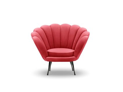Fauteuil "kingston" En Velours Rouge