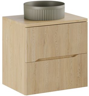 Meuble Suspendu Sous Vasque 60 Cm Nordic Chêne Cremona Avec Plan Et Vasque Beyond