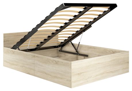 Lit Surélevé Avec Tiroir + Sommier à Lattes Chêne Sonoma 200x100