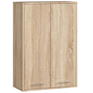 Armoire Salle De Bains Suspendue Fin Chêne Sonoma 64 Cm 2 Portes Pleine Chêne Sonoma 64x30x94 Cm
