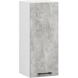 Meuble De Cuisine Haut W30 H720 Blanche, Façade Gris 1 Porte, 2 Étagères 72x30x30 Cm