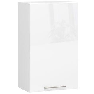 Meuble De Cuisine Haut W50 Oliwia Modulable Blanc 50 Cm 1 Porte 2 Étagères 50x30x72 Cm