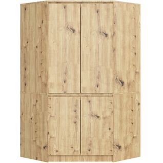 Armoire D'angle s100 Chêne Artisan 100 Cm 4 Portes Façade Chêne Artisan 6 Étagères 100x50x180 Cm