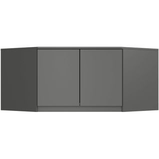 Surmeuble Pour Armoire S100 Gris Graphite 100 Cm 2 Portes 3 Étagères 100x50x55 Cm