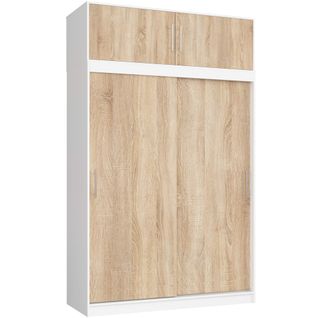 Akord Armoire Coulissante Avec Extension Mono Blanc/chêne Sonoma 150x60x245