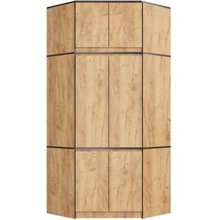 Armoire D'angle Avec Surmeuble S100 Chêne Craft 100 Cm 6 Portes 100x50x235 Cm