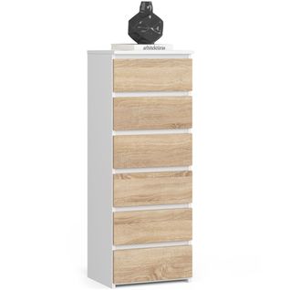 Akord Commode Haute Blanc/chêne Sonoma 40x35x109