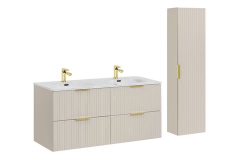Set-adc, Ensemble Meuble 120 Cm Avec Vasque Sky, Colonne Haute, Meuble Sous-vasque