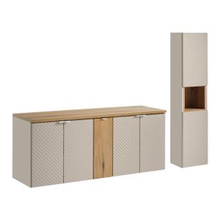 Ensemble De Meubles 140 Cm Avec Plan De Travail Et Armoire Haute