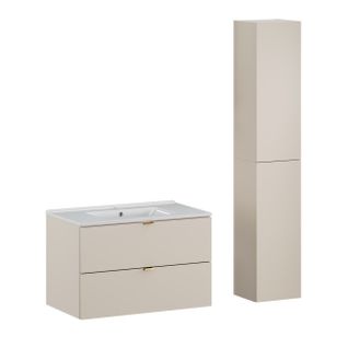 Ensemble Meuble 80 Cm Avec Lavabo Lava Et Colonne Haute