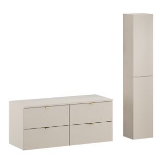 Ensemble De Meubles 120 Cm Avec Plan De Travail Et Armoire Haute