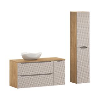 Ensemble De Meubles De Salle De Bain 120 Cm Avec Plan De Travail, Vasque à Poser Cloud