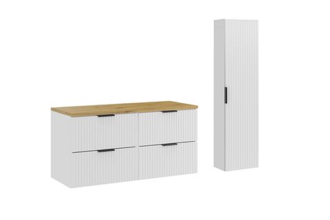 Ensemble De Meubles 120 Cm Avec Plan De Travail Et Armoire Haute